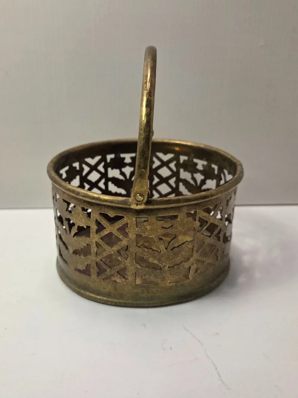 Vintage Pier 1 Brass Basket